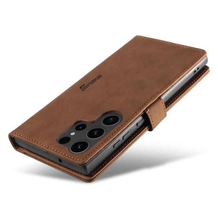FORWENW - FORWENW F1 Series Samsung Galaxy S24 Ultra Fodral - Äkta läder - Brun