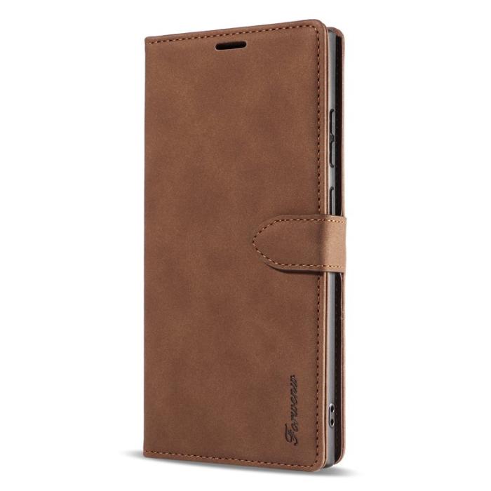 FORWENW - FORWENW F1 Series Samsung Galaxy S24 Ultra Fodral - Äkta läder - Brun