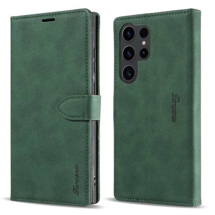 FORWENW - FORWENW F1 Series Samsung Galaxy S24 Ultra Fodral - Äkta läder - Grön