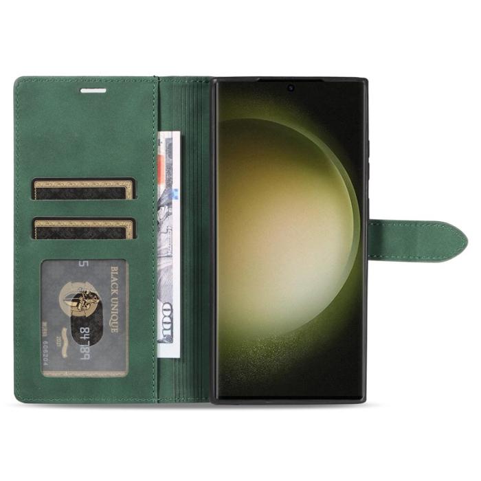FORWENW - FORWENW F1 Series Samsung Galaxy S24 Ultra Fodral - Äkta läder - Grön