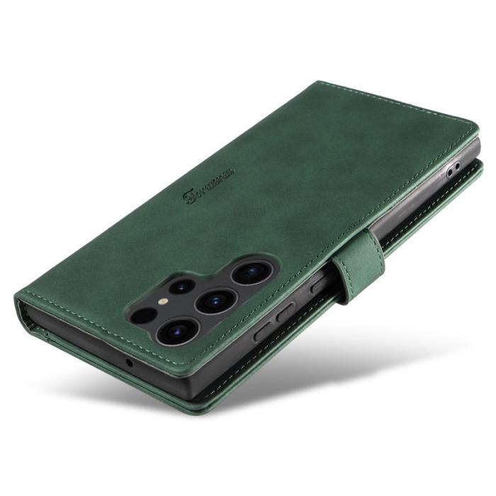 FORWENW - FORWENW F1 Series Samsung Galaxy S24 Ultra Fodral - Äkta läder - Grön
