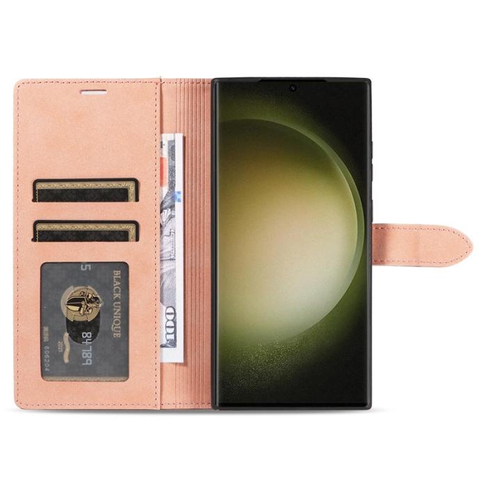 FORWENW - FORWENW F1 Series Samsung Galaxy S24 Ultra Fodral - Äkta läder - Roséguld