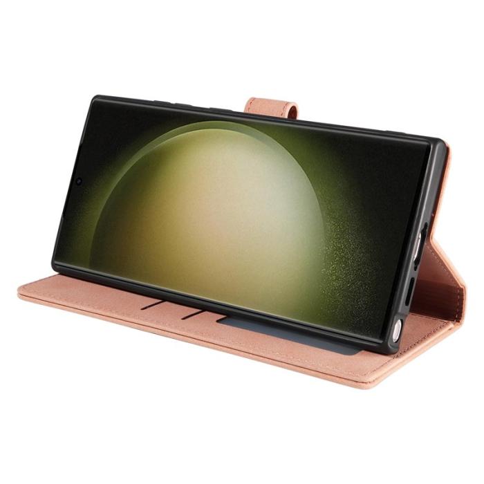 FORWENW - FORWENW F1 Series Samsung Galaxy S24 Ultra Fodral - Äkta läder - Roséguld