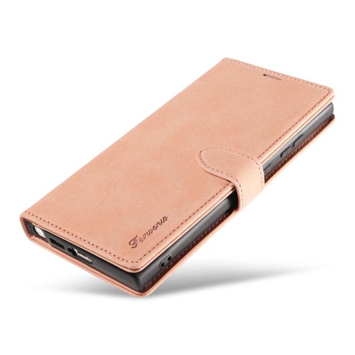 FORWENW - FORWENW F1 Series Samsung Galaxy S24 Ultra Fodral - Äkta läder - Roséguld