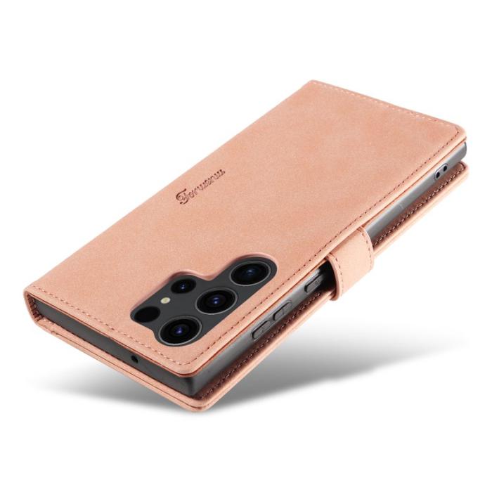 FORWENW - FORWENW F1 Series Samsung Galaxy S24 Ultra Fodral - Äkta läder - Roséguld