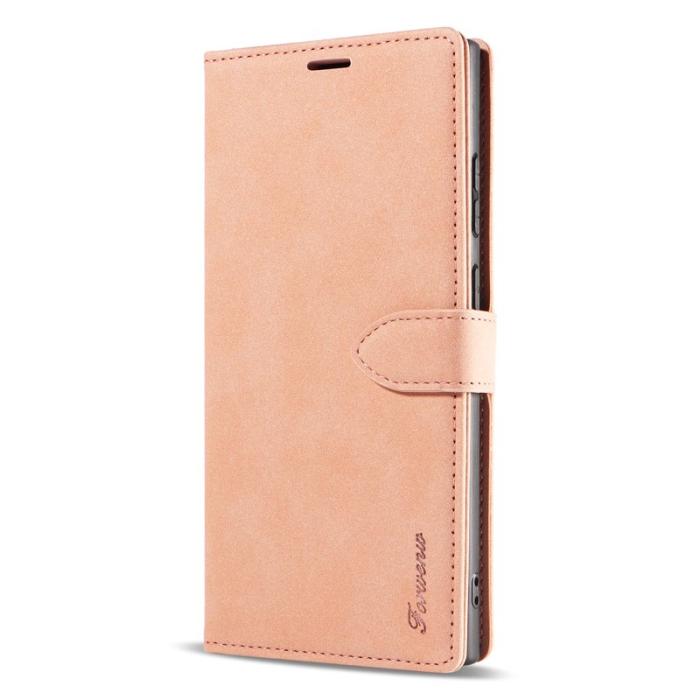 FORWENW - FORWENW F1 Series Samsung Galaxy S24 Ultra Fodral - Äkta läder - Roséguld