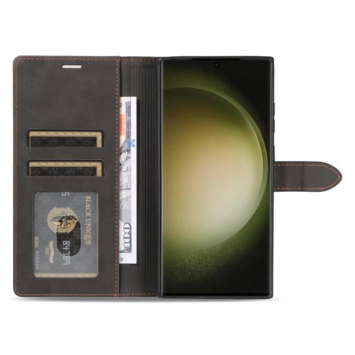 FORWENW - FORWENW F1 Series Samsung Galaxy S24 Ultra Fodral Äkta läder - Svart