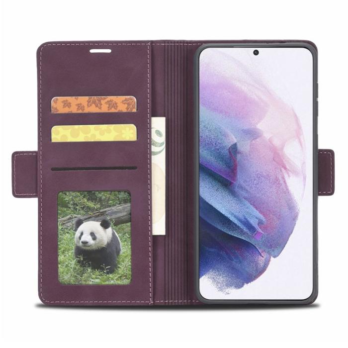 FORWENW - FORWENW F3-Series Fodral för Samsung Galaxy S23 - PU Läder - Vinröd