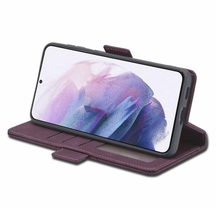 FORWENW - FORWENW F3-Series Fodral för Samsung Galaxy S23 - PU Läder - Vinröd