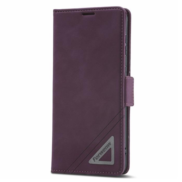 FORWENW - FORWENW F3-Series Fodral för Samsung Galaxy S23 - PU Läder - Vinröd