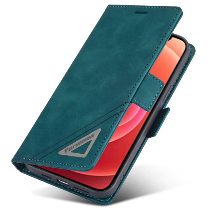 FORWENW - FORWENW F3-Series iPhone 12/12 Pro Fodral PU Läder - Cyan