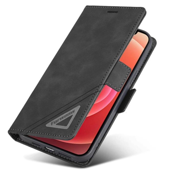 FORWENW - FORWENW F3-Series iPhone 12/12 Pro Fodral PU Läder - Svart