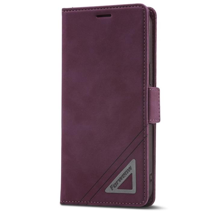 FORWENW - FORWENW F3-Series iPhone 12 Fodral PU Läder - Vinröd