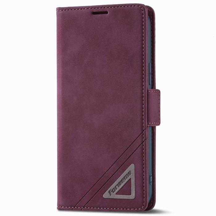 FORWENW - FORWENW F3-Series iPhone 13 Pro Max Fodral PU Läder - Vinröd