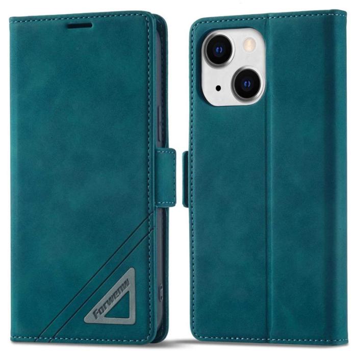 FORWENW - FORWENW F3-Series iPhone 14 Fodral PU Läder - Cyan