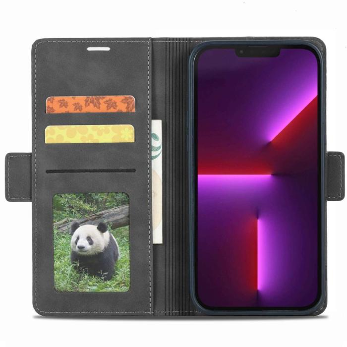 FORWENW - FORWENW F3-Series iPhone 14 Fodral - PU Läder - Svart