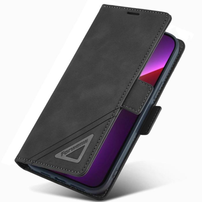 FORWENW - FORWENW F3-Series iPhone 14 Fodral - PU Läder - Svart
