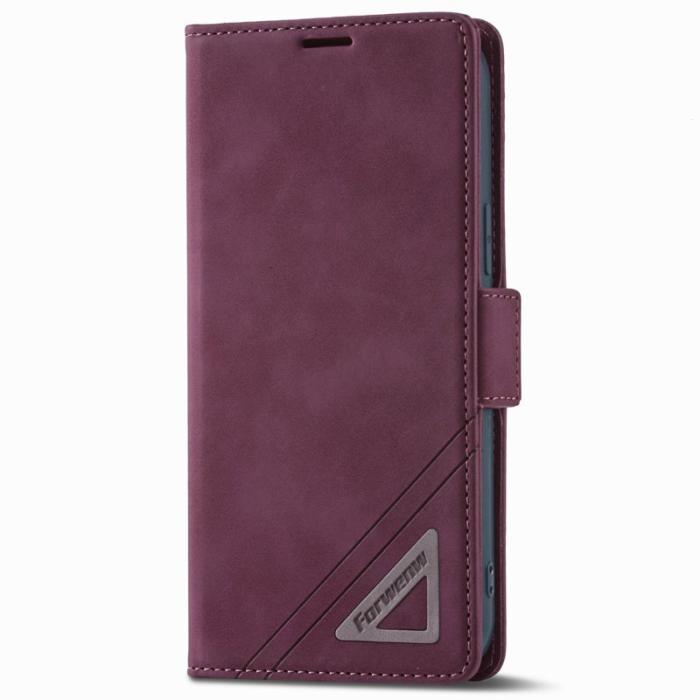 FORWENW - FORWENW F3-Series iPhone 14 Fodral PU Läder - Vinröd