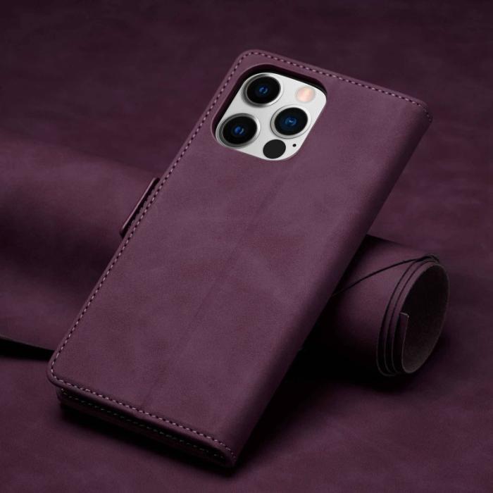 FORWENW - FORWENW F3-Series iPhone 14 Pro Fodral PU Läder - Vinröd