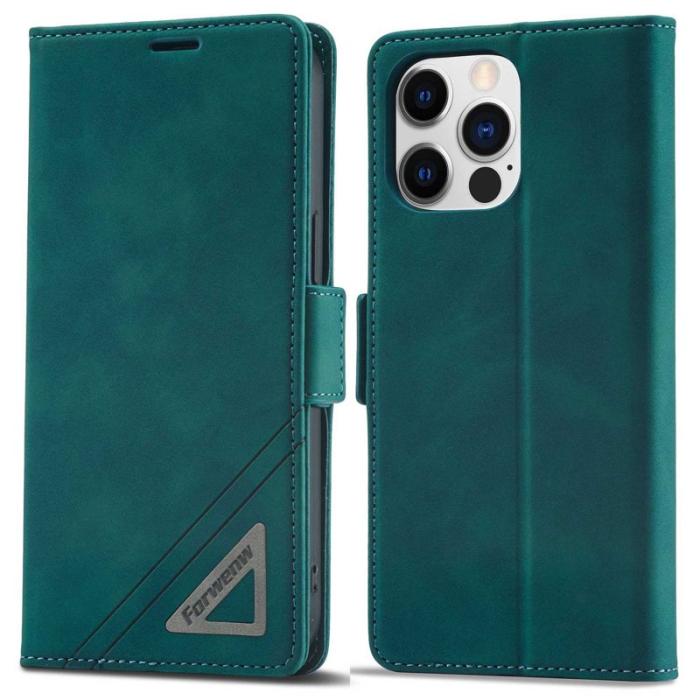 FORWENW - FORWENW F3-Series iPhone 14 Pro Max Fodral PU Läder - Cyan