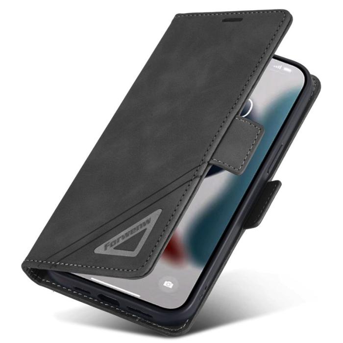 FORWENW - FORWENW F3-Series iPhone 14 Pro Max Fodral PU Läder - Svart