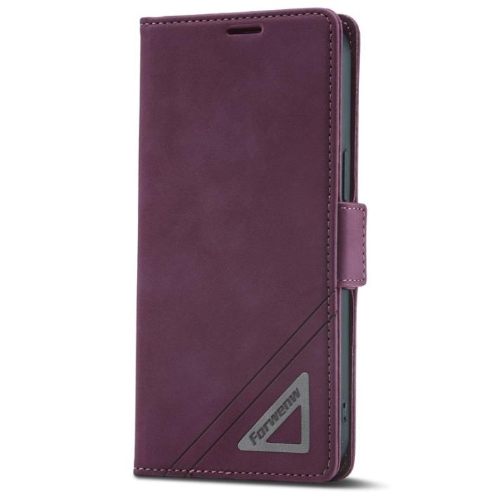 FORWENW - FORWENW F3-Series iPhone 14 Pro Max Fodral PU Läder - Vinröd