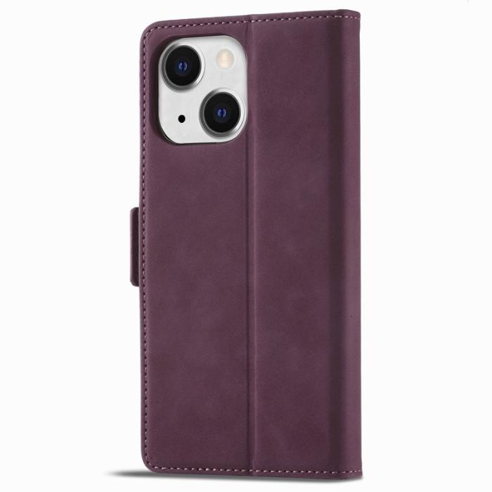 FORWENW - FORWENW F3 Series iPhone 15 Fodral Äkta läder - Vinröd