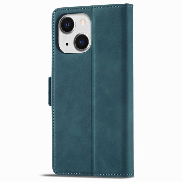 FORWENW - FORWENW F3 Series iPhone 15 Plus Flip Fodral Äkta läder - Grön