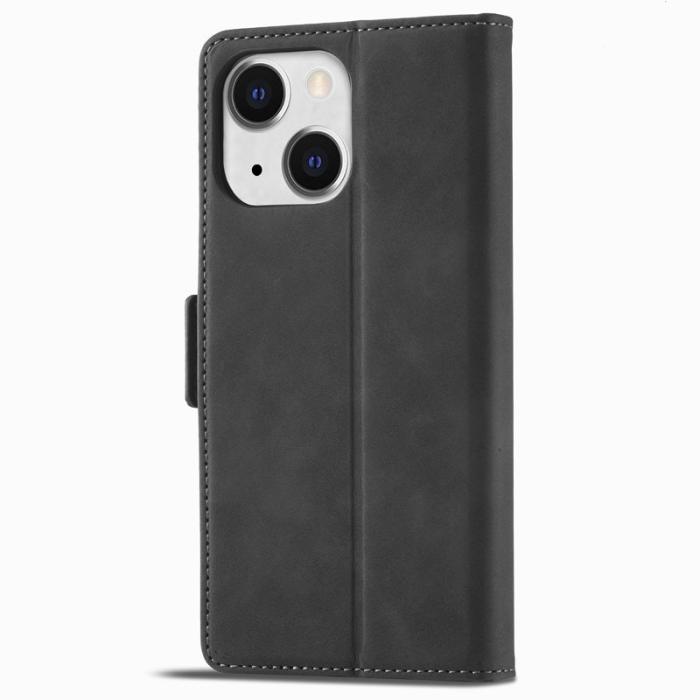 FORWENW - FORWENW F3 Series iPhone 15 Plus Flip Fodral Äkta läder - Svart