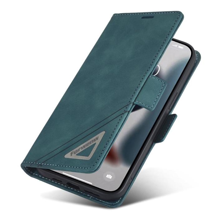 FORWENW - FORWENW F3 Series iPhone 15 Pro Max Fodral Äkta läder - Grön