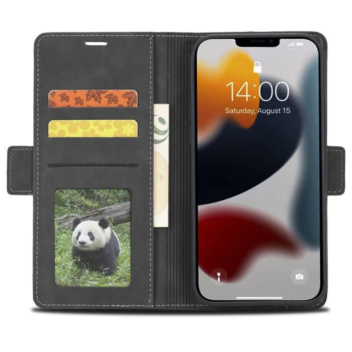 FORWENW - FORWENW F3 Series iPhone 15 Pro Max Fodral Äkta läder - Svart