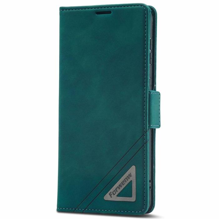 FORWENW - FORWENW F3-Series Samsung Galaxy S21 FE 5G Flip Fodral Äkta läder - Cyan