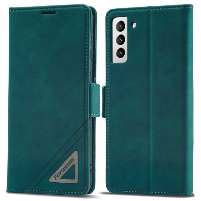 FORWENW - FORWENW F3-Series Samsung Galaxy S22 5G Fodral PU Läder - Cyan