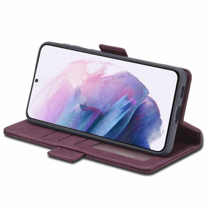 FORWENW - FORWENW F3-Series Samsung Galaxy S22 5G Fodral PU Läder - Vinröd