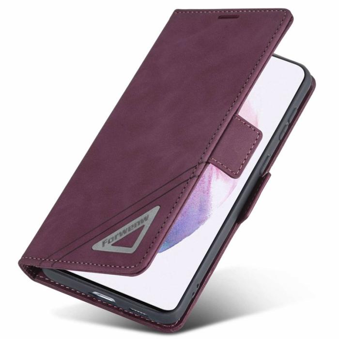 FORWENW - FORWENW F3-Series Samsung Galaxy S22 5G Fodral PU Läder - Vinröd