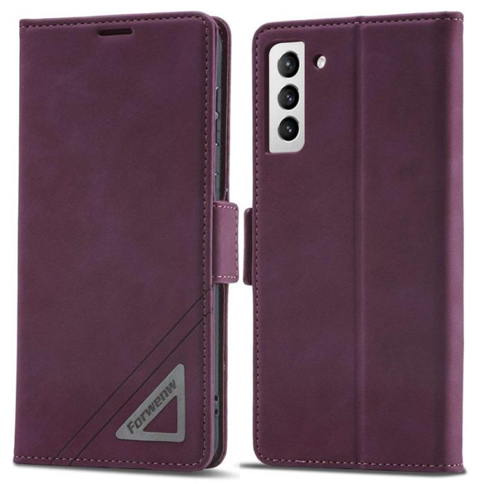 FORWENW - FORWENW F3-Series Samsung Galaxy S22+ Fodral PU Läder - Vinröd