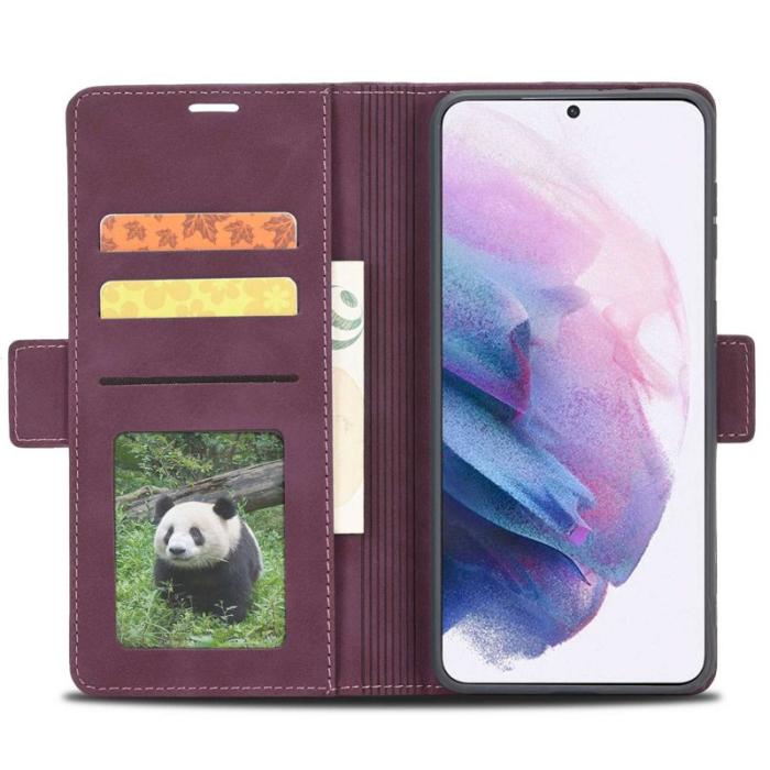 FORWENW - FORWENW F3-Series Samsung Galaxy S22+ Fodral PU Läder - Vinröd