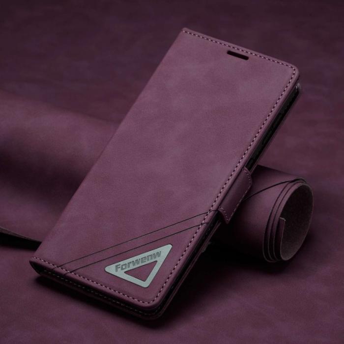 FORWENW - FORWENW F3-Series Samsung Galaxy S22+ Fodral PU Läder - Vinröd