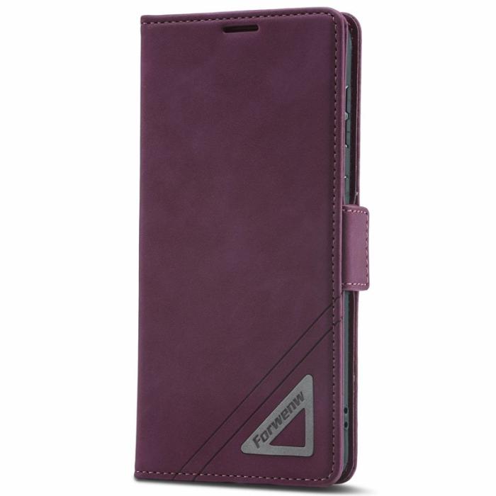 FORWENW - FORWENW F3-Series Samsung Galaxy S22+ Fodral PU Läder - Vinröd