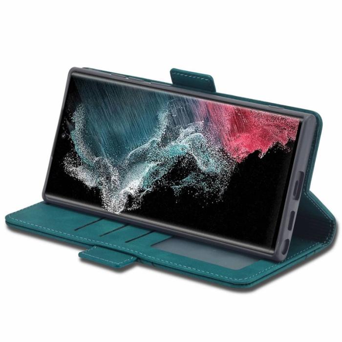 FORWENW - FORWENW F3-Series Samsung Galaxy S22 Ultra Fodral Äkta läder - Cyan