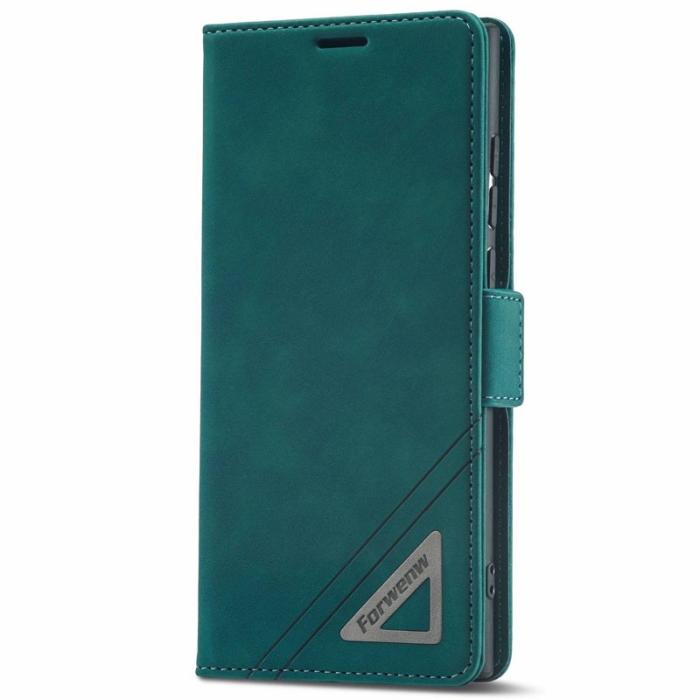 FORWENW - FORWENW F3-Series Samsung Galaxy S22 Ultra Fodral Äkta läder - Cyan