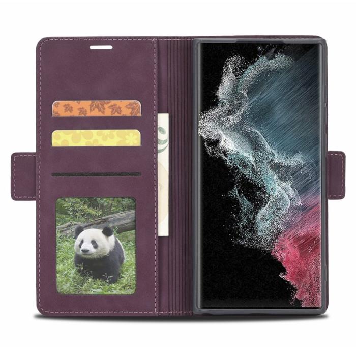 FORWENW - FORWENW F3-Series Samsung Galaxy S23 Ultra Flip Fodral - Vinröd