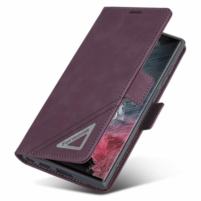 FORWENW - FORWENW F3-Series Samsung Galaxy S23 Ultra Flip Fodral - Vinröd