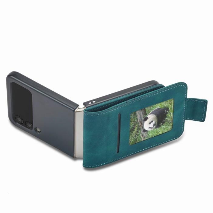 FORWENW - FORWENW F3-Series Samsung Galaxy Z Flip4 Fodral PU Läder - Cyan