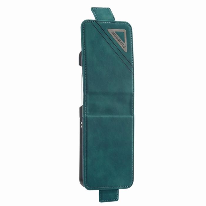 FORWENW - FORWENW F3-Series Samsung Galaxy Z Flip4 Fodral PU Läder - Cyan
