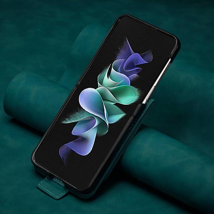 FORWENW - FORWENW F3-Series Samsung Galaxy Z Flip4 Fodral PU Läder - Cyan