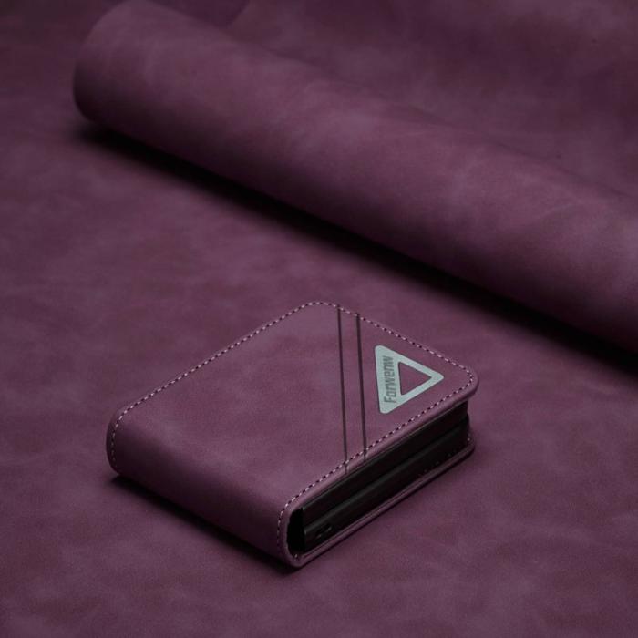 FORWENW - FORWENW F3-Series Samsung Galaxy Z Flip4 Fodral PU Läder - Vinröd