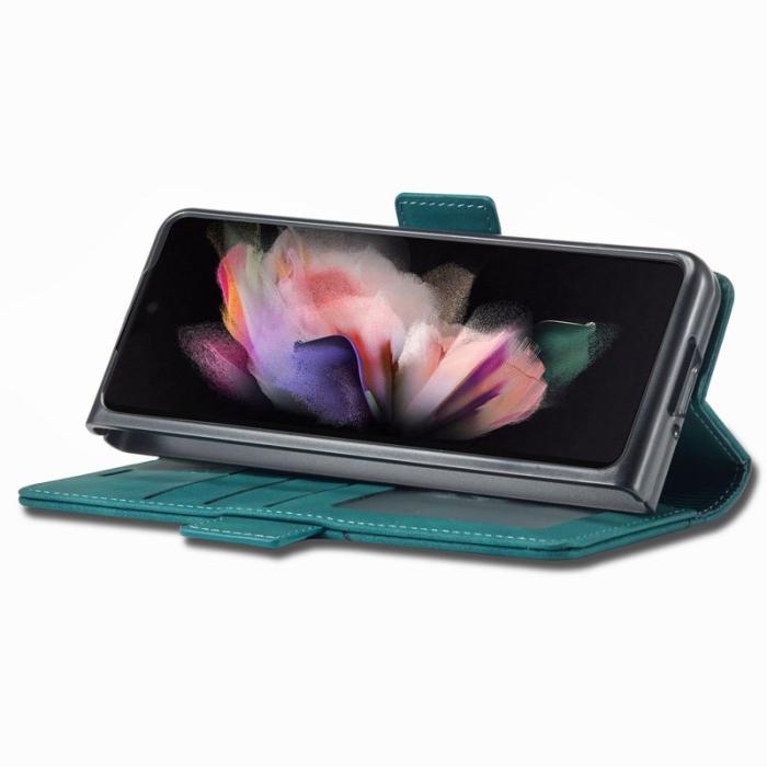 FORWENW - FORWENW F3-Series Samsung Galaxy Z Fold4 Fodral - PU Läder - Cyan