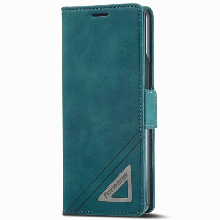 FORWENW - FORWENW F3-Series Samsung Galaxy Z Fold4 Fodral - PU Läder - Cyan