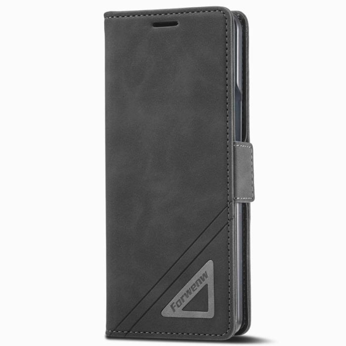 FORWENW - FORWENW F3-Series Samsung Galaxy Z Fold4 Fodral - PU Läder - Svart